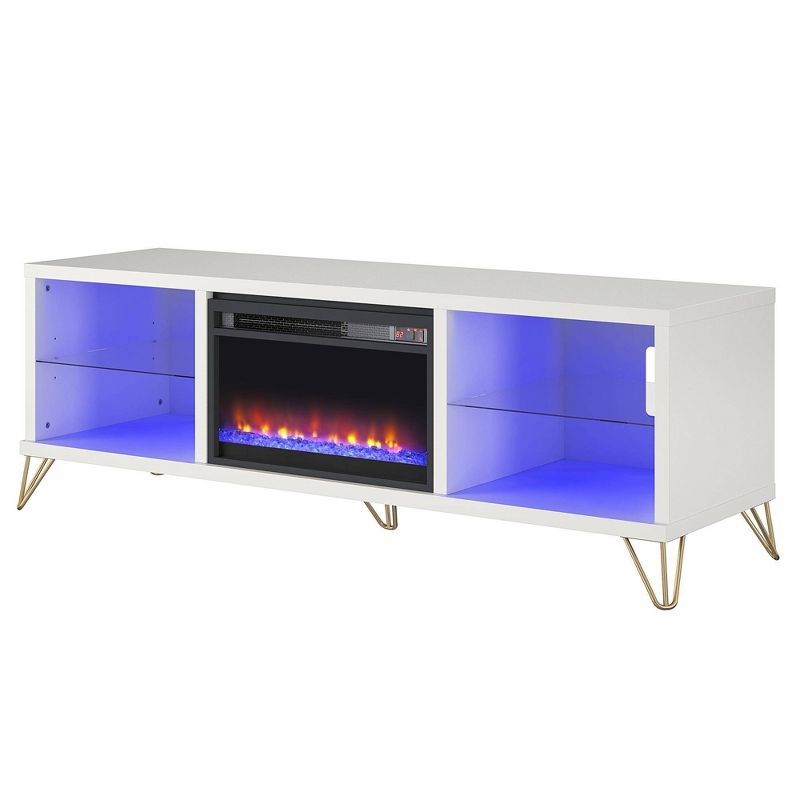 Finley Fireplace TV Stand for TVs up to 70&#34; White - Novogratz, 6 of 10