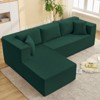 Mjkone W106'' Modern 2-Piece Free Combination Corduroy Upholstered L-Shaped Modular Sectional Sofa With Left Chaise And Pillows - 3 of 4