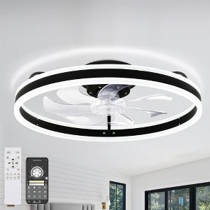 Bella Depot 20" Modern Low Profile Ceiling Fan with Dimmable Light, 6-Speed Reversible with Remote and APP Control - 1 of 4