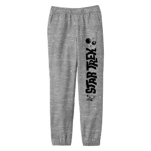 Star Trek Logo With Planets Asteroid & Stars Boy's Athletic Heather Jogger Pants - 1 of 3