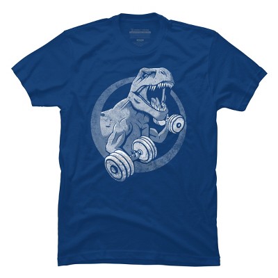 Men's Design By Humans T-Rex Can Lift Dumbells By Snazzygaz T-Shirt