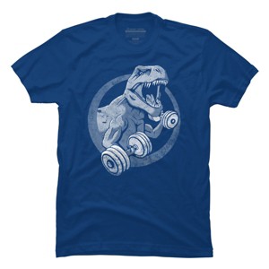 Men's Design By Humans T-Rex Can Lift Dumbells By Snazzygaz T-Shirt - 1 of 3