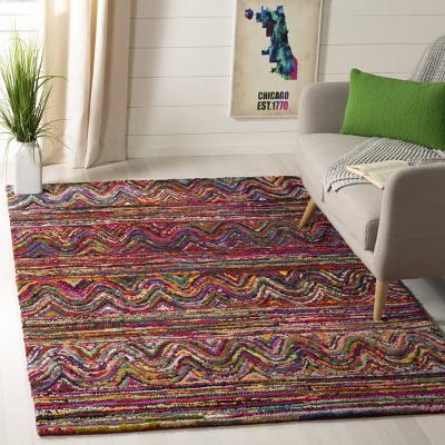 Vibrant Multi-Color Hand-Tufted Wool 8' x 10' Area Rug