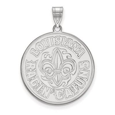 Black Bow Jewelry 14k White Gold Louisiana Lafayette Ragin' Cajuns NCAA Extra Large Pendant