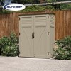 Suncast Large Vertical Shed with Multi Wall Design and Adjoining Door Handles, for Storing Oudoor Gear, Tools, and Equipment, Sand - 4 of 4