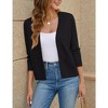 Womens 3/4 Sleeve Cardigan Cropped Open Front Sweater Tops Ribbed Cuff Sweater - 3 of 4