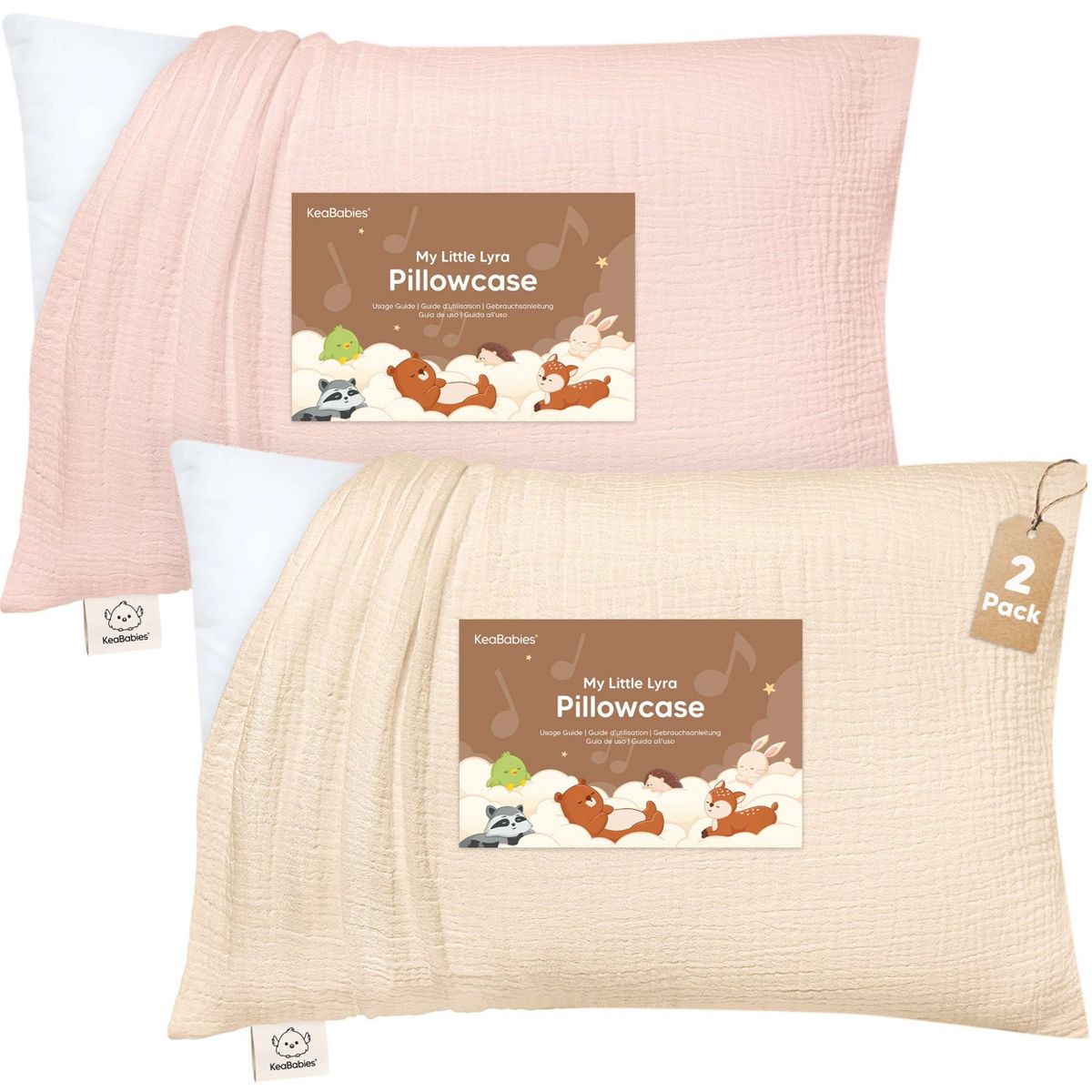 KeaBabies Lyra Muslin Toddler Pillowcase 13x18, Organic Cotton Muslin Kids Pillow Case for Girls, Boys, Sleeping, Travel - thumbnail 10