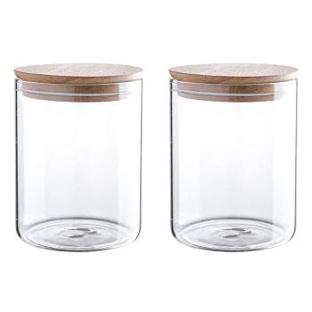 Glass Storage Canisters, With Lids, Chalk, Labels And Scoops, 32