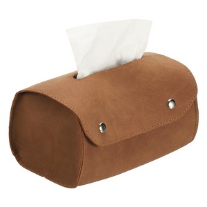 Unique Bargains PU Leather Home Car Office Decorative Rectangular Tissue Box Cover - 1 of 4