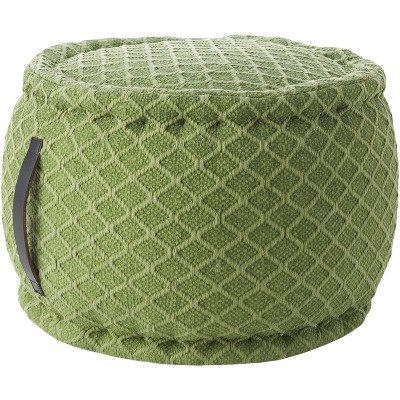 Mina Victory AS696 Indoor/outdoor Pouf - Green 20" x 20" x 12"