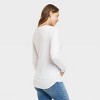 Long Sleeve Scoop Neck 3pk Bundle Maternity T-Shirt - Isabel Maternity by Ingrid & Isabel™ Black/White/Gray - image 2 of 3