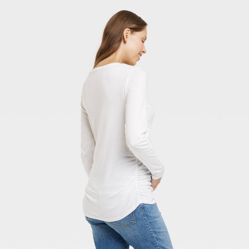 Long Sleeve Scoop Neck 3pk Bundle Maternity T-Shirt - Isabel Maternity by Ingrid & Isabel™ Black/White/Gray, 2 of 4