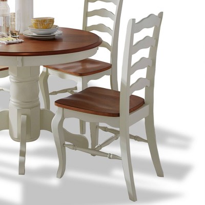 French Countryside 5-Piece Oak and Off-White Dining Set