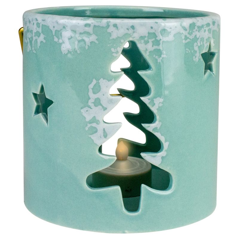 Northlight 4.25" Green Christmas Tree Cutout Tea Light Candle Holder, 4 of 7