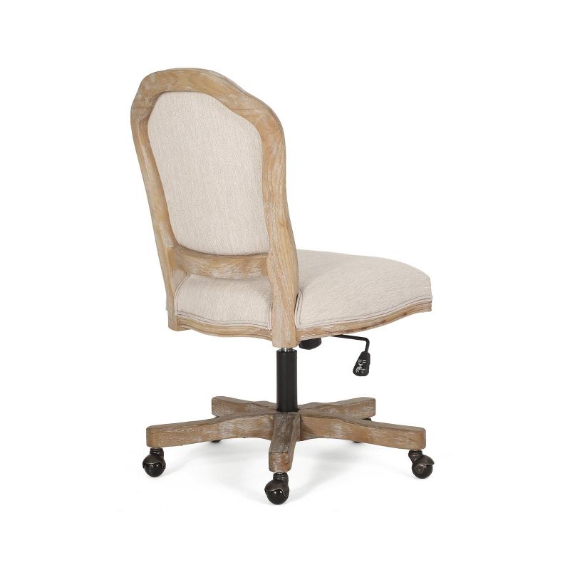 Scilley French Country Upholstered Swivel Office Chair - Christopher Knight Home, 6 of 17