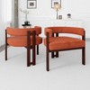 Dexmalle Set of 2 Curved Back Accent Chair with Rubber Wood Legs - 2 of 4
