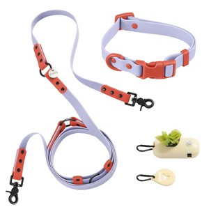 THE LICKER STORE Luna 8FT Adjustable 6-in-1 Waterproof Hands-Free Leash and Collar with LED Flashlight, Bag Dispenser, and Poop Bag Holder - 1 of 4