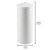 iDesign Freestanding Toilet Paper Canister, Set of 2, White, Made in USA - 3 of 4