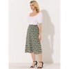 INSPIRE CHIC Women's Print Floral Peasant Elastic Waist A-Line Midi Skirts - 2 of 4