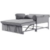 DOMETOUR 46 Inch Pull-out Sleeper Upholstered Sofa Bed with Two Pillows, Convertible Sofa Bed Velvet Loveseat for Living Room Bedroom - 4 of 4