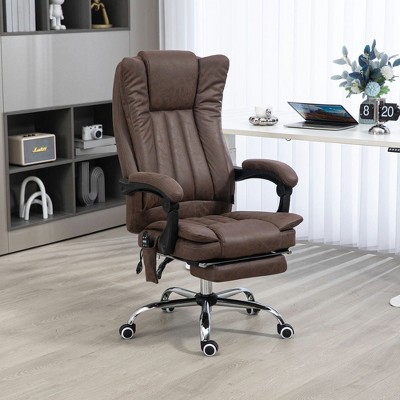 Resenkos Computer Desk Chair, Massage Office Chair With 6 Points And Heat, Reclining Computer Chair, Coffee