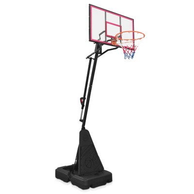 Portable Basketball Hoop for Youth Adults & Professional Match, Adjustable Height 8.04 ft to 10.01 ft, 44 inch Backboard with Rebound System