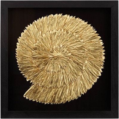 Newhill Designs Nautilus Feathers Gold 31 1/2" Square Wall Art