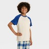 Boys' Short Sleeve T-Shirt and Plaid Fleece Pants Pajama Set - Cat & Jack™ - 3 of 4