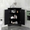 MAYEERTY White Triangle Bathroom Cabinet Adjustable Shelves Freestanding Floor Cabinet - 2 of 4