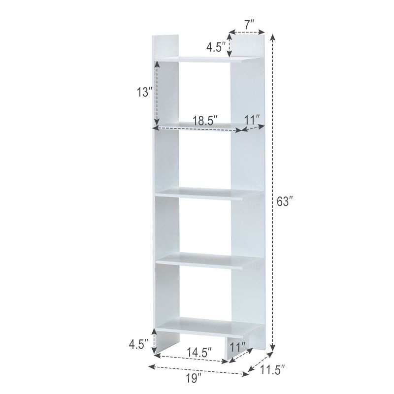 Tangkula 5-Tier Modern Bookcase Standing Storage Shelf Room Divider Display Rack, 3 of 7