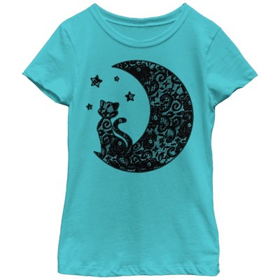 Girl's Lost Gods The Cat in the Moon Lace Print T-Shirt