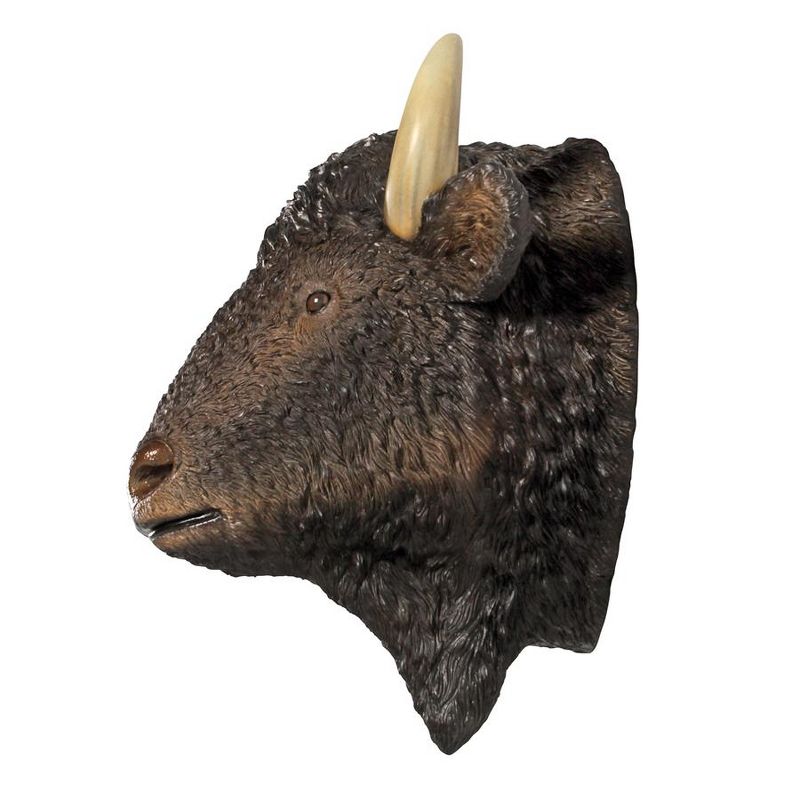 Design Toscano Large Scale Buffalo of the Great Plains Trophy Wall Statue, 5 of 9