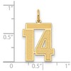 Black Bow Jewelry 14k Yellow Gold, Jersey Collection, Medium Number 14 Pendant - 2 of 3