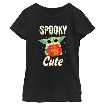 Girl's Star Wars The Mandalorian Halloween Grogu Spooky Cute Pumpkin T-Shirt