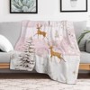 FIONECA Elegant Gold Reindeer Christmas Blanket with Snowy Landscape Pattern Soft Warm Holiday Decor Throw 30x40 inches - 3 of 4