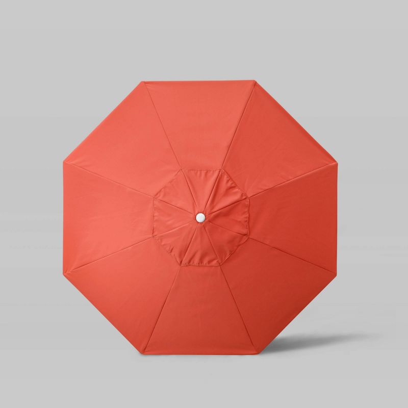 7.5' Sunbrella Scallop Base Fringe Market Patio Umbrella with Crank Lift - White Pole - California Umbrella, 4 of 5