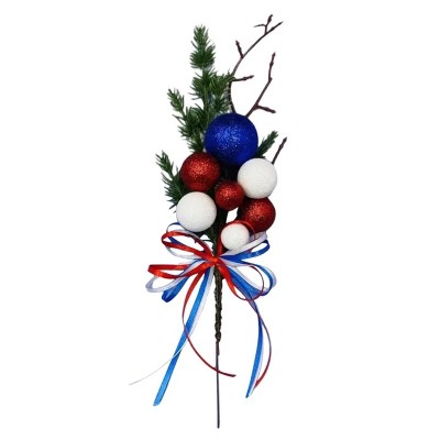 Attop Vibrant Red White Blue Artificial Floral Arrangement Stems Festive Table Centerpieces Decor