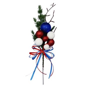 Attop Vibrant Red White Blue Artificial Floral Arrangement Stems Festive Table Centerpieces Decor - 1 of 4