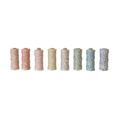 Storied Home 32 Yard Jute Cord on Spool, 8 Colors, Set of 8