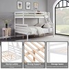 INFURNIC Beds Twin Over Full Bunk Bed with Guardrails Sturdy Wooden Frame and Ladder for Kids Teens, White, 78.35"*59.06"*61.81" - 3 of 4