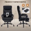 Ergonomic Office Gaming Chair - 350Lb Capacity, 90°-135° Recline, Adjustable Height & Lumbar Support, PU Leather, 360° Wheels - 3 of 4