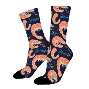 Cute Cooked Shrimps Women Printed Crew Socks Funny Funky Socks Soft Polyester Novelty Gifts for Artists Men - 1 of 1