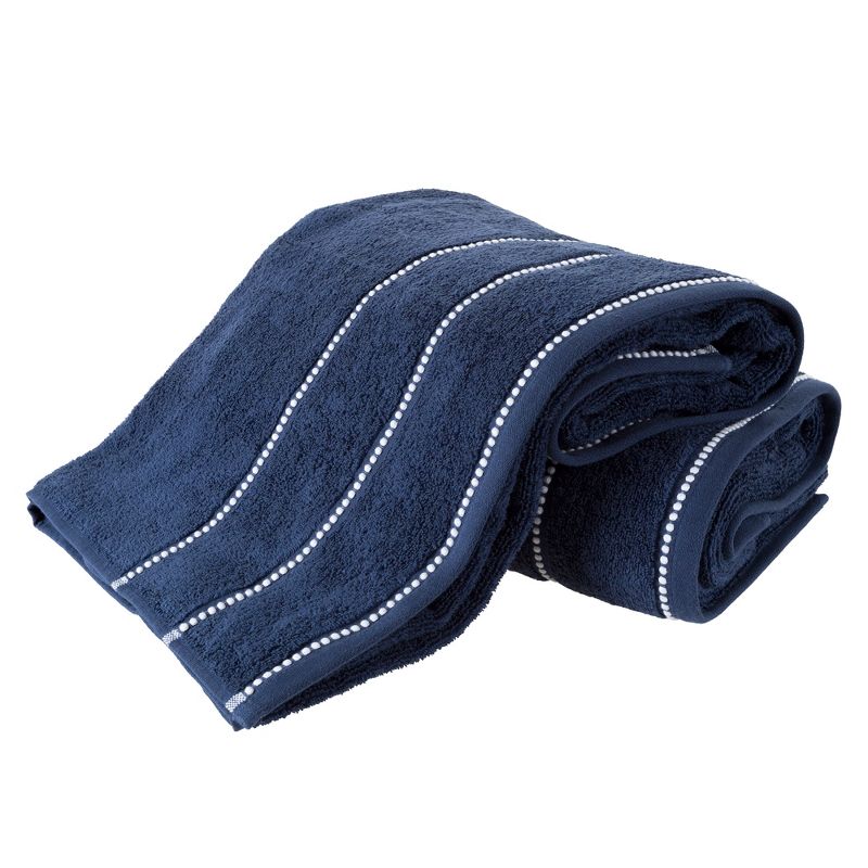 Hastings Home Luxury Zero Twist Cotton Towel Set – Navy, 2 Pieces, 1 of 6
