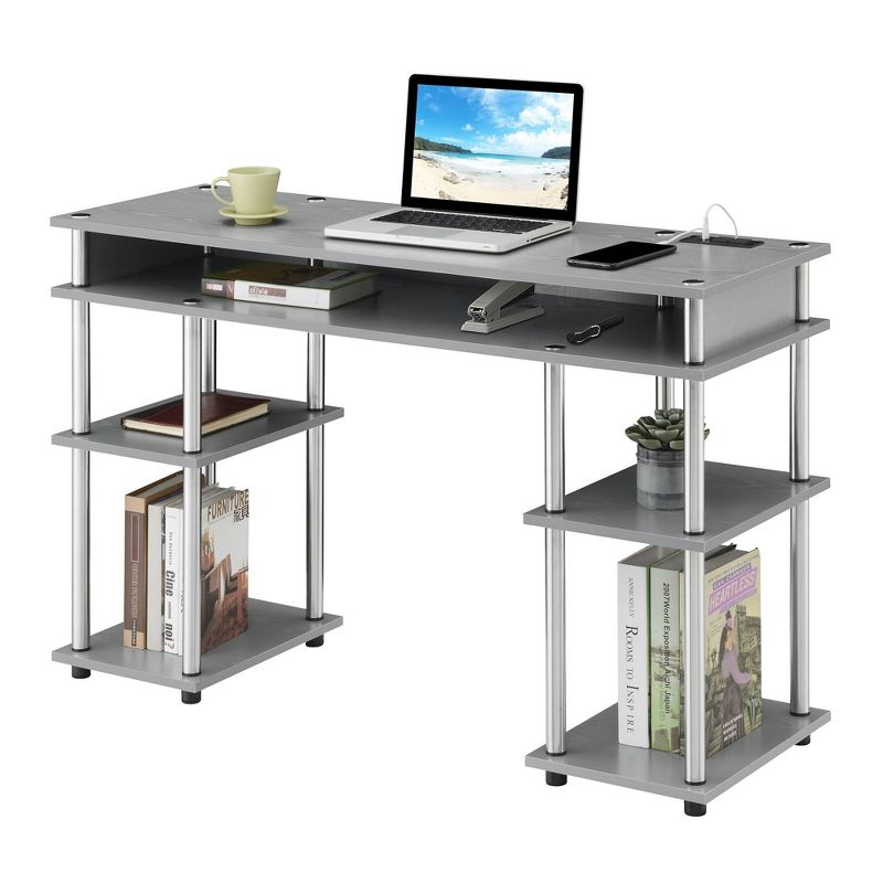 Designs2Go No Tools Student Desk with Charging Station and Shelves - Breighton Home, 4 of 9