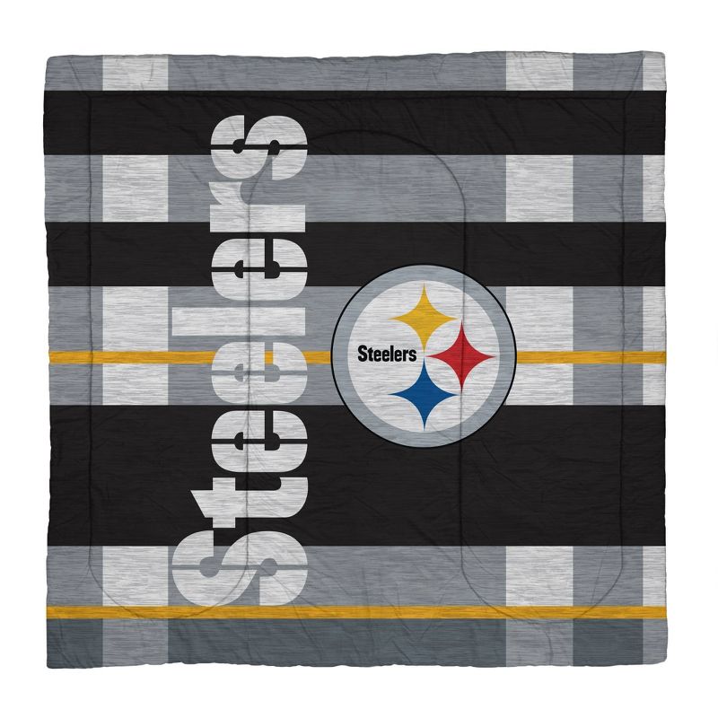 NFL Pittsburgh Steelers Heathered Stripe Queen Bed in a Bag - 3pc, 2 of 4