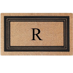 A1HC Natural Coir and PVC Backing 18"x30" Classic Border Monogrammed Flock Door Mat, Anti-Shed Doormat - 1 of 4