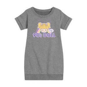 - Polly Pocket - 90s Doll Graphic Short Sleeve Fleece Dress - 1 of 3