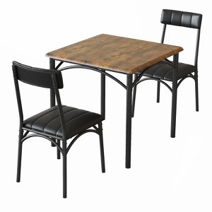 Compact Dining Set for Small Spaces - 2-Chair Breakfast Nook with Metal Frame, Space-Saving Kitchen Table - 1 of 4