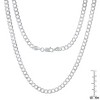 Steeltime unisex sterling silver diamond cut curb link chain necklace. Color Options: Silver, Gold, Two-Tone - 3 of 3