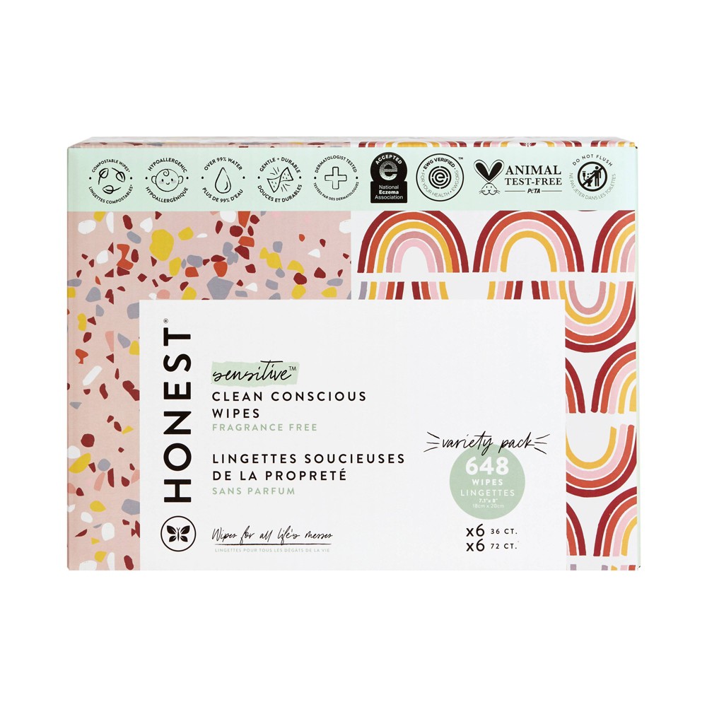 Photos - Baby Hygiene The Honest Company Plant-Based Baby Wipes made with over 99 Water - Variet